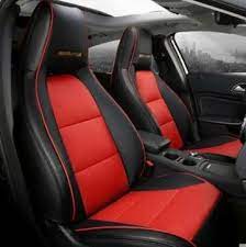 Red Cotton And Rexin Sports Seat Cover