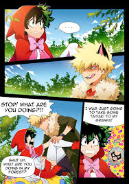 Little red riding hood and the big bad wolf _ BakuDeku cómic (12 pictures)  