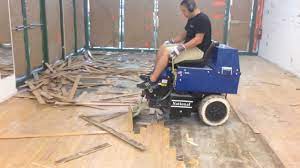 glued wood floor removal machine