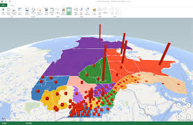 Canadian County And Postal Code Shading In Power Map For