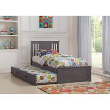 classic slate gray twin bed with