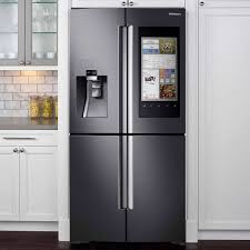 Counter depth and cabinet depth refrigerator dimensions. Samsung 22 Cu Ft Black Stainless Steel 36 In Counter Depth 4 Door Flex Refrigerator With Family Hub