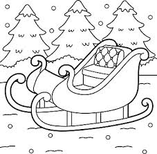 christmas sleigh coloring page for kids
