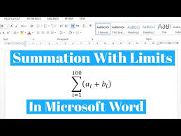 Type Summation With Limits In Word