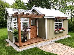 garden shed with greenhouse attachment