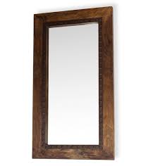 mango wood rectangle wall mirror in