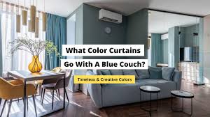 what curtains go with a blue couch