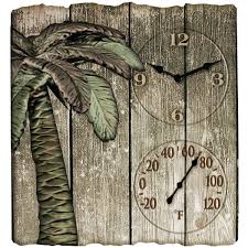 12 X 13 Palm Tree Poly Resin Clock
