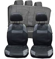 Grey Leather Faux Look Car Seat Covers