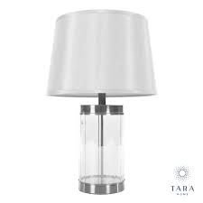 Carlee Silver Table Lamp With Satin
