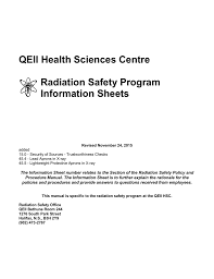 Radiation Safety Information Sheets Manualzz Com