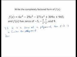Completely Factored Form Of Polynomial