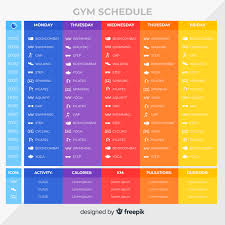 Gym Training Schedule Template Vector Free Download