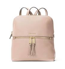 MICHAEL Michael Kors Rhea Zip Medium Slim Backpack (Soft Pink) |  backpacks4less.com