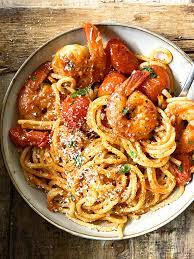 Spicy Tomato Shrimp Pasta Recipes gambar png