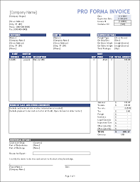 Free Proforma Invoice Template For Excel