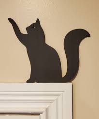 Reaching Cat Door Topper Sign Wall