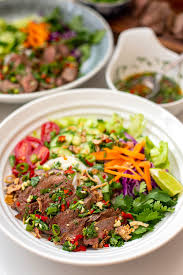 crying tiger beef rice noodle salad bowl