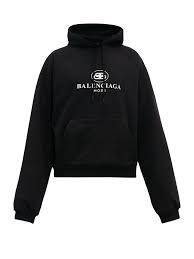 Bb Mode Logo Print Cotton Hooded Sweatshirt Balenciaga