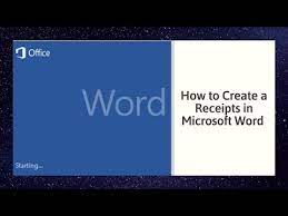 create a receipt in microsoft word