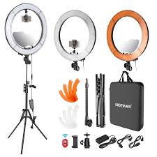 Neewer Led Ring Light 18 Inch Outer Diameter 55w 5500k With Top Bottom Dual Hot Shoe Mirror Smartphone Holder Light Stand Soft Tube Color Filter For Makeup Portrait Video Shooting Us Plug Walmart Com