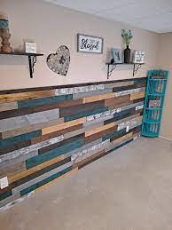 Reclaimed Wood Accent Wall Turquoise