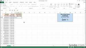 Solution Complete A Payday Chart Using Auto Fill And Year