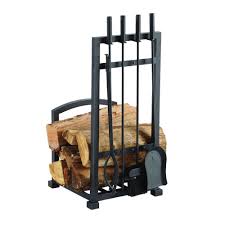 Crafted of pounded cast iron. Pleasant Hearth Harper 4 Piece Log Holder And Fireplace Tool Set Fa338lt The Home Depot