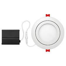 Globe Electric 4 Inch Ceiling Mount Integrated Led Slim Swivel Recessed Light In White Bed Bath Beyond