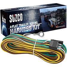 If the problem is limited to your harness (and not the trailer wiring) then examine where you are picking your running light signal from. Amazon Com Suzco 36 Ft 4 Wire 4 Flat Trailer Light Wiring Harness Extension Kit Custom Made 28 Male 8 Female With 4 White Ground Wire 4 Way Plug 4 Pin Male Female Extension
