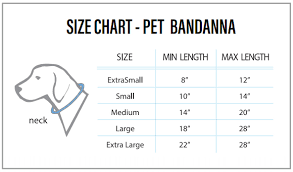 Dog Bandana Size Chart Jpg