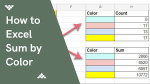 how to excel sum by color use