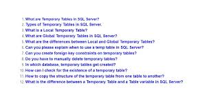 sql server temporary tables interview