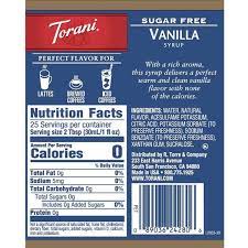 torani sugar free vanilla syrup 25 4 oz