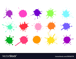 color paint splatter colorful ink