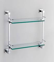 quad chrome double glass shelf easy