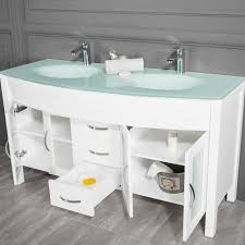 white double sink bathroom cabinet
