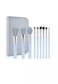 blue makeup brush set