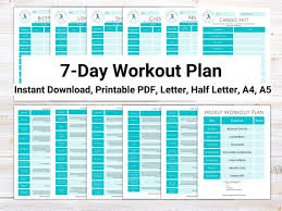 Weekly Workout Plan Printable With