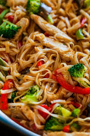 Image result for chicken and broccoli on noodles chinese