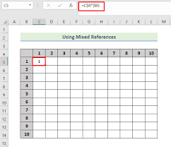 make multiplication table in excel