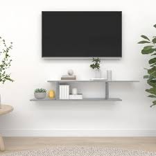 Wall Mounted Tv Shelf Grey Sonoma