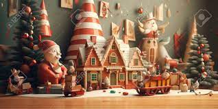 Merry Christmas And Happy New Year. Christmas Winter Background. Holiday  Season. Fairy Magical Atmosphere. Cartoon Style. Generative Ai Фотография,  картинки, изображения и сток-фотография без роялти. Image 202201661