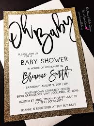 Baby Shower Invitation Glitter Baby Shower Invitations Baby Announcement Gold Silver Rose Gold Red Burgundy Green Purple Pink Blush Navy