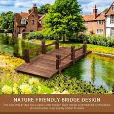 Outdoor Garden Ornament Wooden Bridge