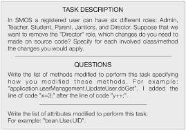 exle of task description and