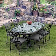 72x42 Knf Mosaic Patio Table Set W 6 8