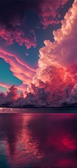 sea clouds pink aesthetic wallpapers