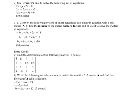 solved 2 use cramer s rule to solve