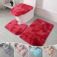 antislip washable 3pc bathroom mat set